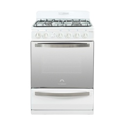 [28583] COCINA MULTIGAS 4 HORNALLAS CON REJILLAS DIVIDIDAS  - EFICIENCIA ENERGÉNITCA A+ - CRISTAL ESPEJADO - PARRILLA DESLIZANTE - LUZ - BLANCO - ORMAY [EVELYN BL]