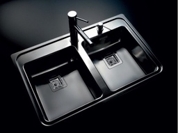 [29672] PILETA DOBLE QUADRA Q084 A - ACERO 304 - JOHNSON [Q 084 A]