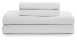 [32100] JUEGO DE SABANAS 180hilos BLANCAS TWIN - 1.60x2.55 PLANA - 90x1.90x0.28 AJUSTABLE - 2 FUNDAS [J221512153]