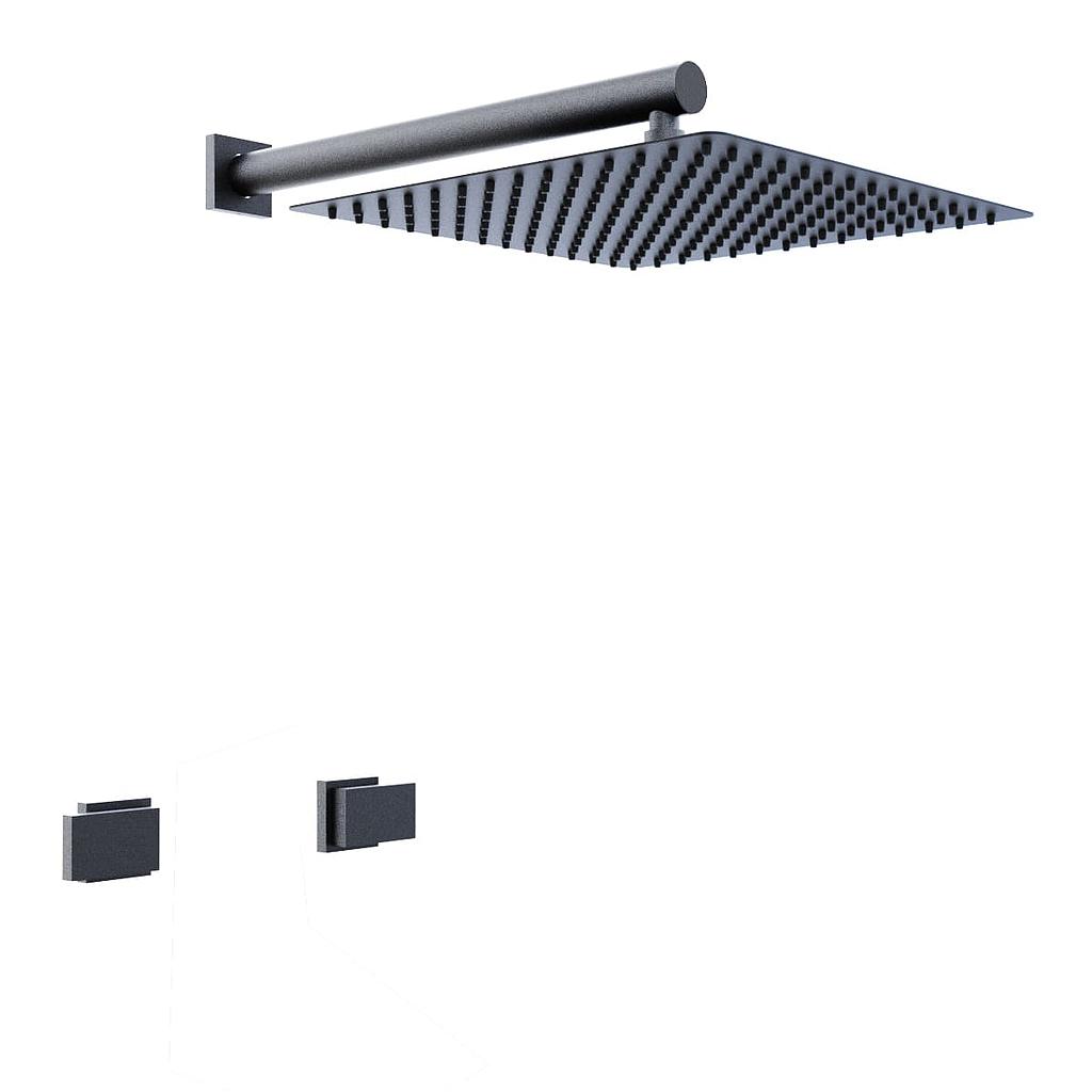 [23707] GRIFERÍA DUCHA BICOMANDO SIN TRANSFERENCIA BLOCK PLANE NEGRO - HIDROMET - 10 AÑOS DE GARANTÍA [34009NEGR]