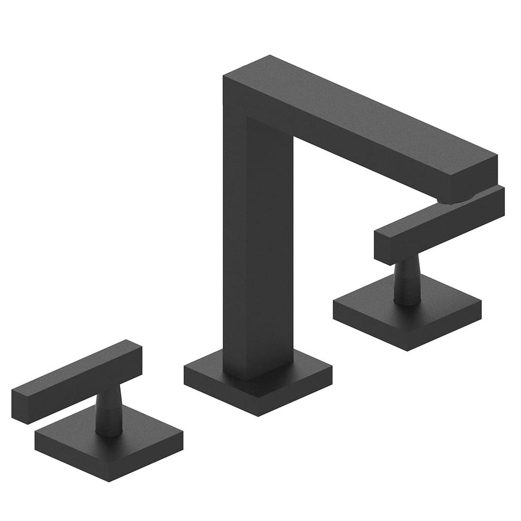 [23762] GRIFERÍA LAVATORIO BICOMANDO BLOCK LEVER NEGRO - HIDROMET - 10 AÑOS DE GARANTÍA [03406NEGR]