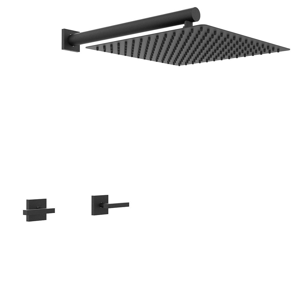 [23765] GRIFERÍA DUCHA BICOMANDO SIN TRANSFERENCIA BLOCK LEVER NEGRO - HIDROMET - 10 AÑOS DE GARANTÍA [03409NEGR]