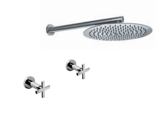 [23814] GRIFERÍA DUCHA BICOMANDO SIN TRANSFERENCIA FLAT CRUZ CROMO - HIDROMET - 10 AÑOS DE GARANTÍA [84104CRCR]