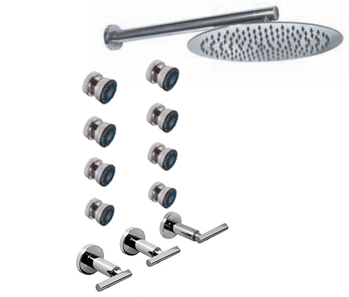 [23829] GRIFERÍA DUCHA 2 VIAS BICOMANDO CON TRANSFERENCIA ESCOCESA FLAT LEVER CROMO - HIDROMET - 10 AÑOS DE GARANTÍA [84167CRCR]