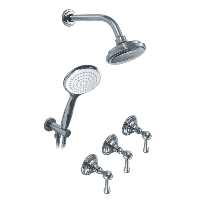 [23865] GRIFERÍA DUCHA 2 VIAS BICOMANDO CON TRANSFERENCIA Y DUCHADOR BEVERLY LEVER CROMO - HIDROMET - 10 AÑOS DE GARANTÍA [00453CRCR]