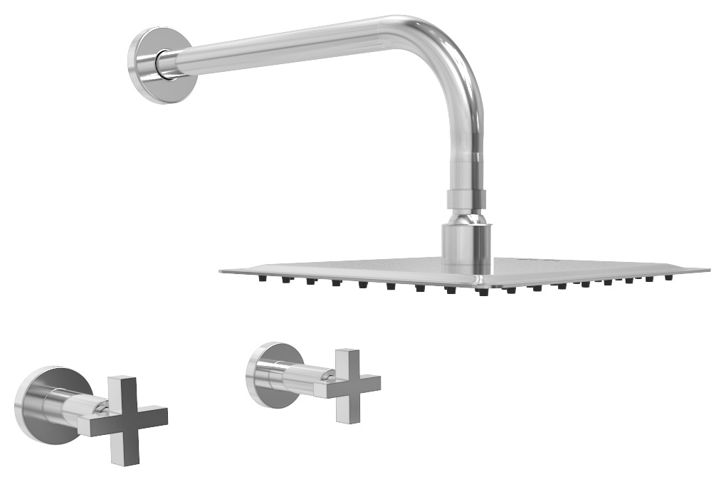 [23888] GRIFERÍA DUCHA BICOMANDO SIN TRANSFERENCIA LOOK CRUZ CROMO - HIDROMET - 10 AÑOS DE GARANTÍA [31104CRCR]