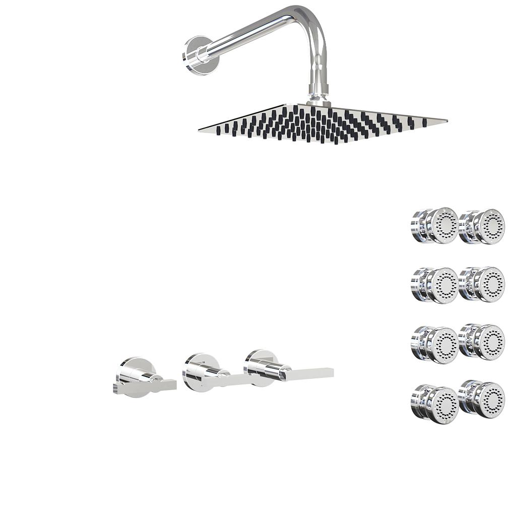 [23903] GRIFERÍA DUCHA 2 VIAS BICOMANDO CON ESCOCESA LOOK LEVER CROMO - HIDROMET - 10 AÑOS DE GARANTÍA [31167CRCR]