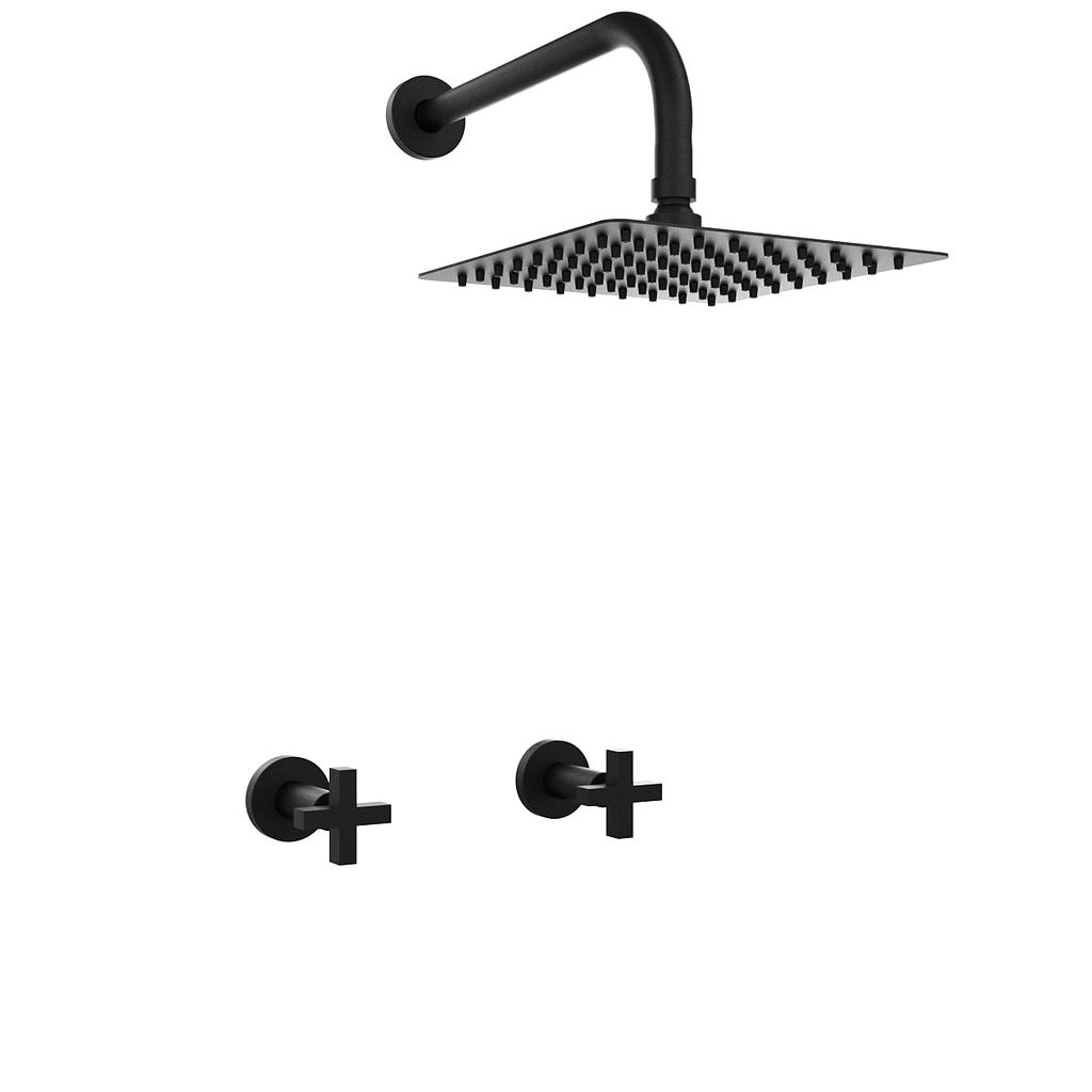 [23909] GRIFERÍA DUCHA BICOMANDO SIN TRANSFERENCIA LOOK CRUZ NEGRO - HIDROMET - 10 AÑOS DE GARANTÍA [31104NEGR]