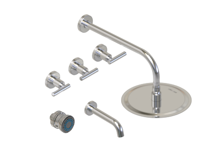 [23940] GRIFERÍA BAÑERA 3 VIAS BICOMANDO CON ESCOCESA SUN LEVER CROMO - HIDROMET - 10 AÑOS DE GARANTÍA [04545CRCR]