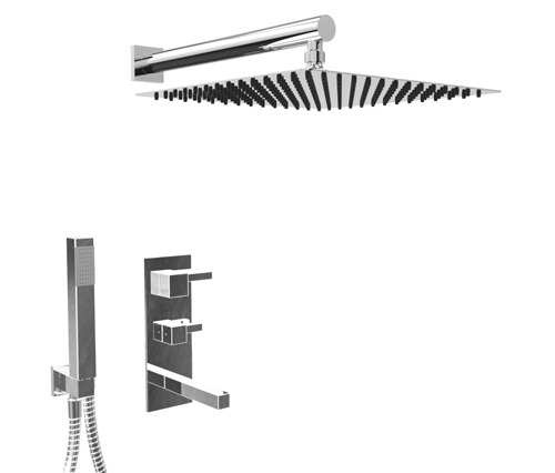 [24094] GRIFERÍA DUCHA 3 VIAS MONOCOMANDO CON DUCHADOR ONE BLOCK CROMO - HIDROMET - 10 AÑOS DE GARANTÍA [3510CRCR]