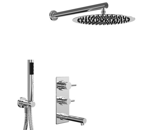 [24111] GRIFERÍA DUCHA 3 VIAS MONOCOMANDO CON DUCHADOR ONE CROMO - HIDROMET - 10 AÑOS DE GARANTÍA [03005CRCR]