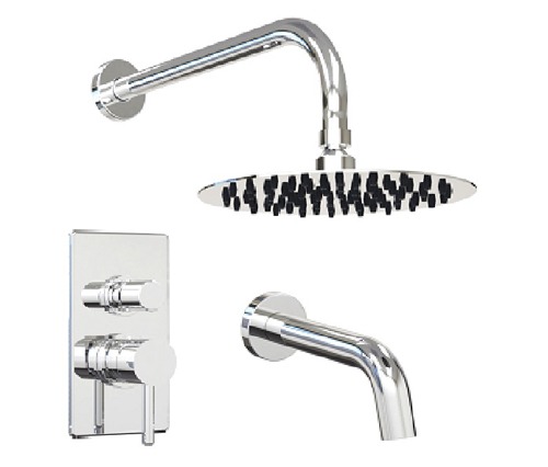 [24129] GRIFERÍA DUCHA EMBUTIDA MONOCOMANDO CON TRANSFERENCIA VECTOR CROMO - HIDROMET - 10 AÑOS DE GARANTÍA [42103CRCR]