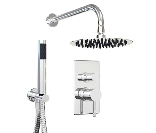 [24132] GRIFERÍA DUCHA 2 VIAS MONOCOMANDO CON TRANSFERENCIA Y DUCHADOR VECTOR CROMO - HIDROMET - 10 AÑOS DE GARANTÍA [42112CRCR]