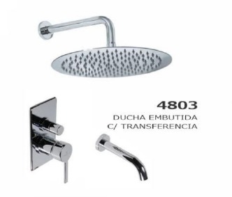 [24154] GRIFERÍA DUCHA EMBUTIDA MONOCOMANDO CON TRANSFERENCIA STORM CROMO - HIDROMET - 10 AÑOS DE GARANTÍA [04803CRCR]