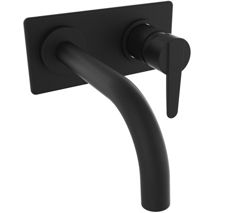 [24179] GRIFERÍA LAVATORIO DE PARED MONOCOMANDO FLAT NEGRO - HIDROMET - 10 AÑOS DE GARANTÍA [08480NEGR]