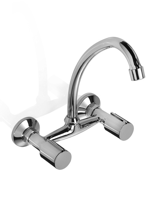 [24279] GRIFERÍA BICOMANDO CONVENCIONAL DOMANI COCINA PARED DOS LLAVES CROMO PIAZZA [31011]