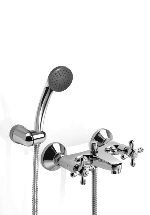 [24291] GRIFERÍA BICOMANDO CONVENCIONAL VILLAGE BAÑERA EXTERIOR CON TRANSF CROMO PIAZZA [31408]