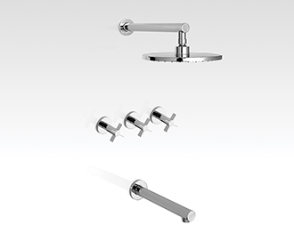 [24322] GRIFERÍA BICOMANDO CIERRE CERAMICO GUILTY CRUZ DUCHA EMBUTIR CON TRANSFERENCIA CROMO PIAZZA [22406]