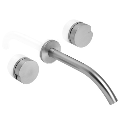 [24345] GRIFERÍA BICOMANDO CIERRE CERAMICO LOUNGE LAVATORIO DE PARED ACABADO STEEL  PIAZZA [22603ST]