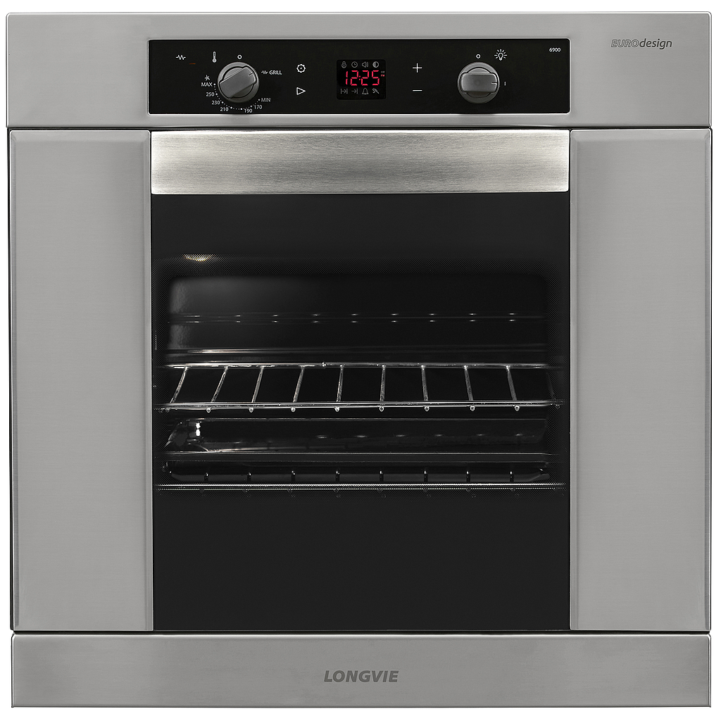 [24495] HORNO A GAS 68,5LTS - EFICIENCIA ENERGÉTICA A++ - CON GRILL, TIMER, TERMOSTATO, PROGRAMACIÓN TOUCH Y ENCENDIDO ELÉCTRICO - 60X60CM - ACERO INOXIDABLE - LONGVIE [H6900XT]