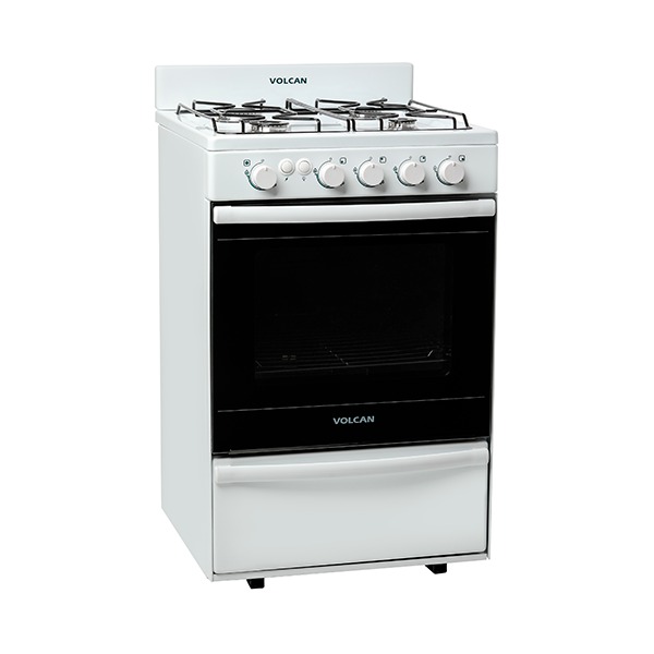 [25873] COCINAS 4 HORNALLAS MULTIGAS -55cm x 60cm - con luz y encendido electronico - ENLOZADA BLANCA - VOLCAN [87643V]